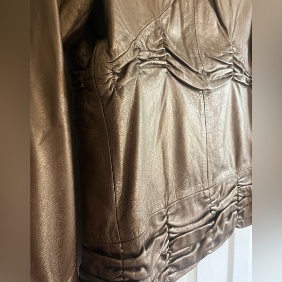 Bronze leather jacket size Small - Picture 12 of 13